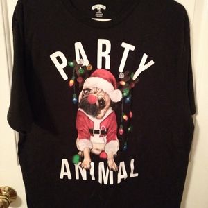 Pug Christmas tee shirt